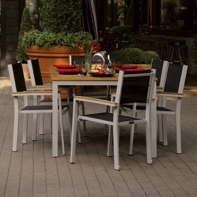 Metal Patio Table  Chairs on Patio Sets   Aluminum Patio Sets   Travira Aluminum Sling Patio