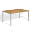 Travira Aluminum Teak-Top Rectangle Dining Table 63 Inch OG-TV63TA